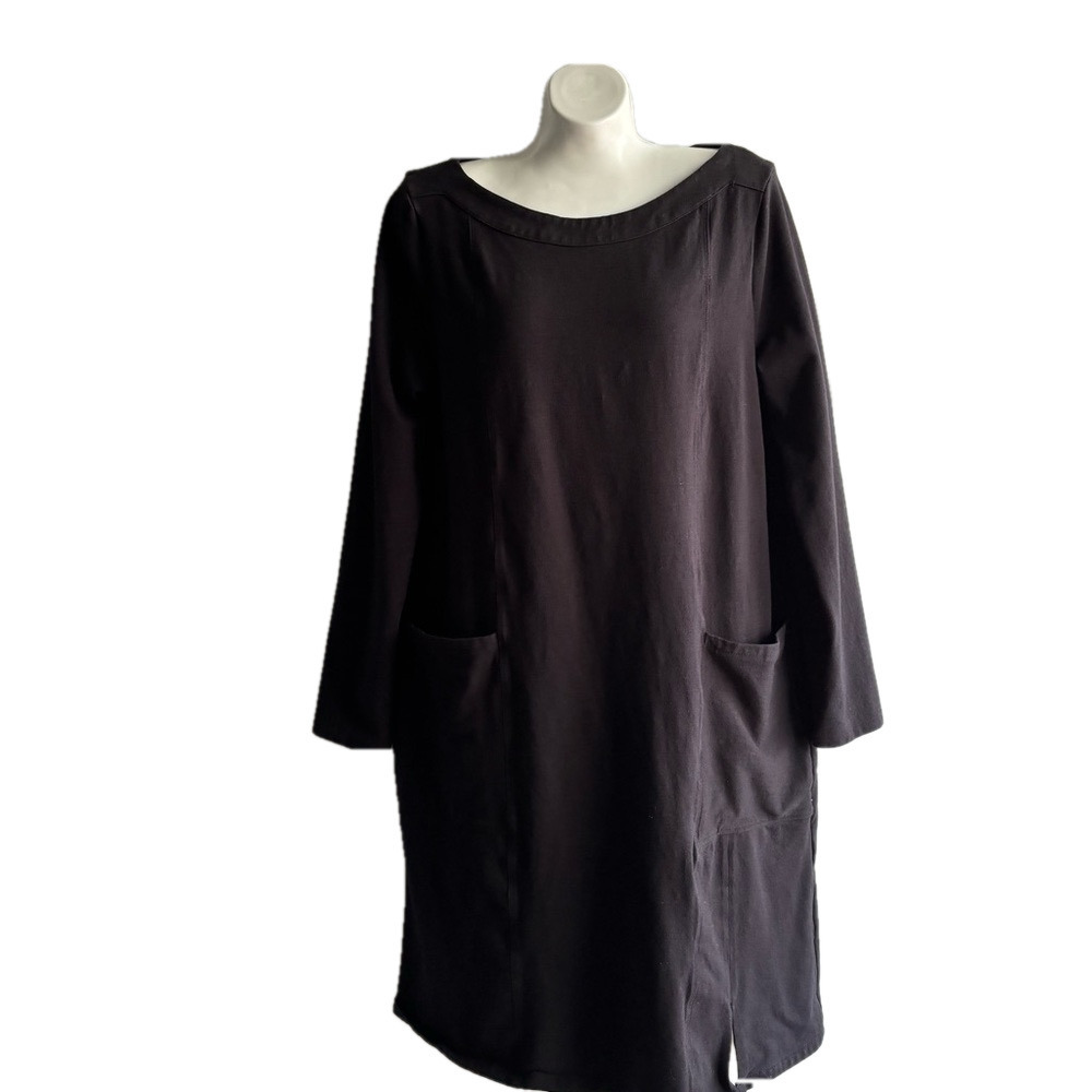 Soft Surroundings Black Long Sleeve Crew Neck casual Dress 
Size Medium